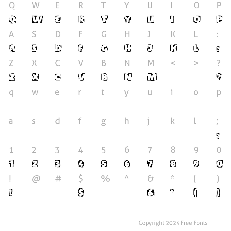 Character Map of Penguin Deco Regular