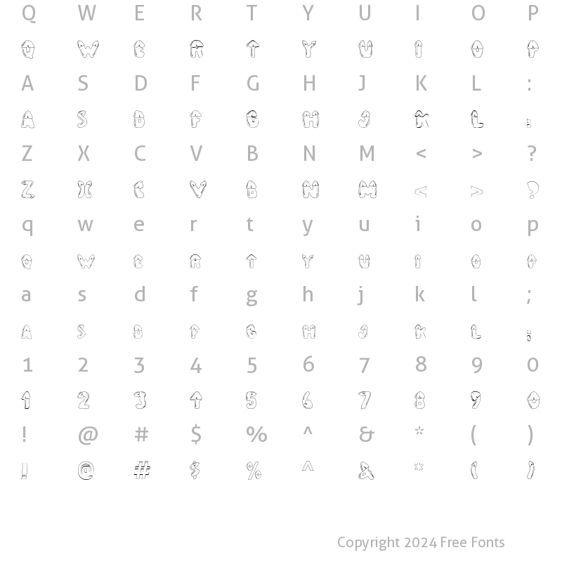 Character Map of PENIS FONT 3 Regular