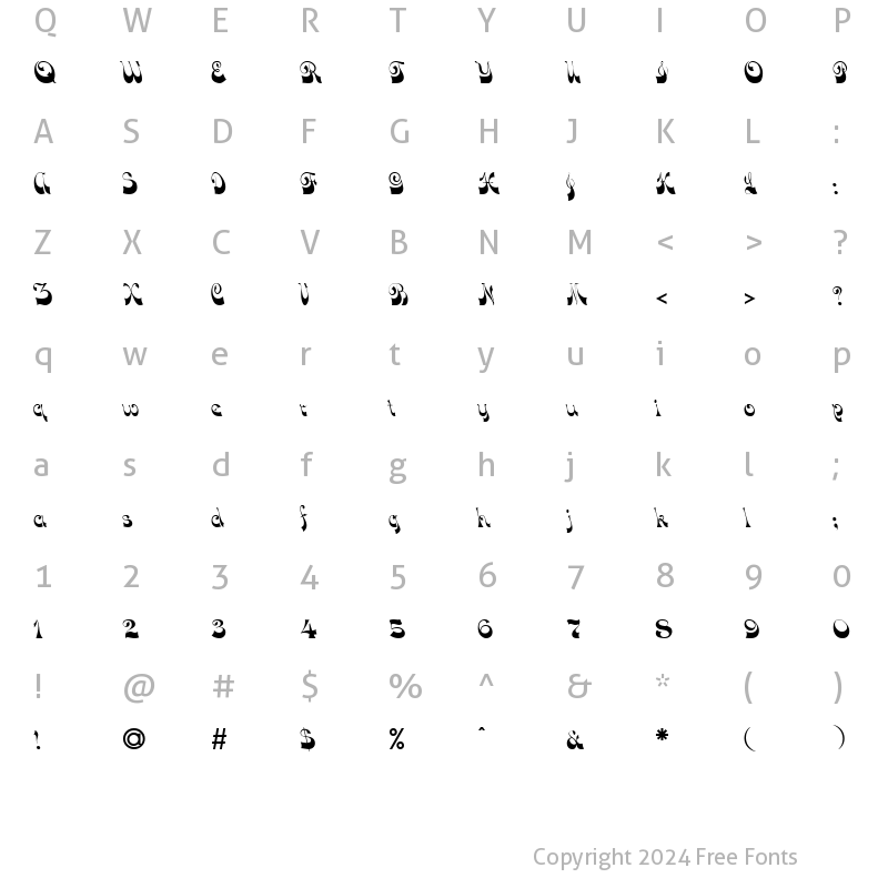 Character Map of Pennant Normal