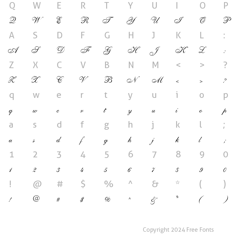 Character Map of PenTweaksOneSSK Regular