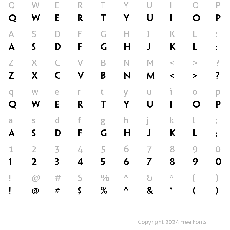 Character Map of Penumbra Flare Std Semibold