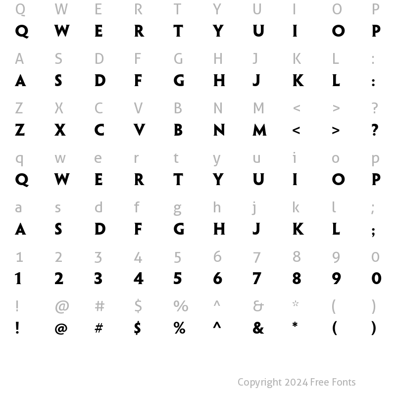 Character Map of Penumbra HalfSerif Std Bold