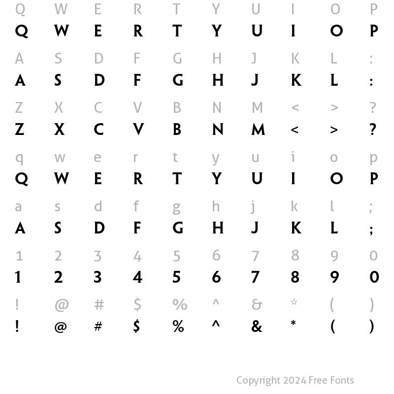 Character Map of Penumbra HalfSerif Std Semibold