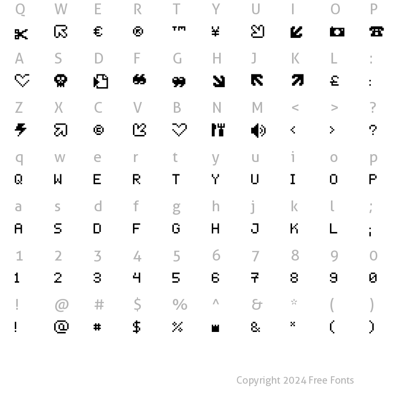 Character Map of PEPgenius10 Regular