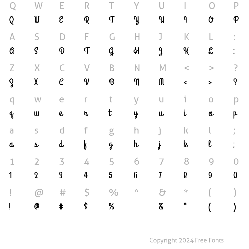 Character Map of PEPPERMINT Bold