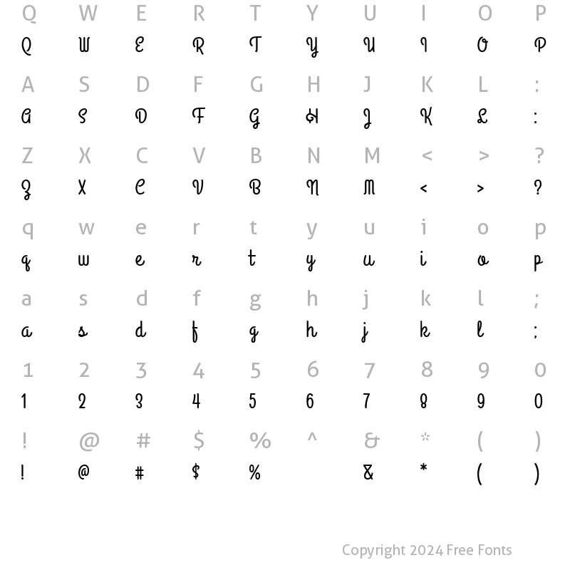 Character Map of PEPPERMINT Regular