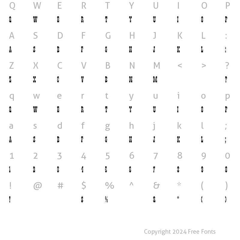 Character Map of Pepperwood Regular