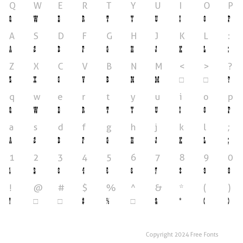 Character Map of Pepperwood Roman