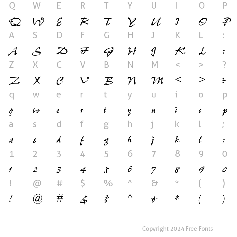 Character Map of PepScript Regular