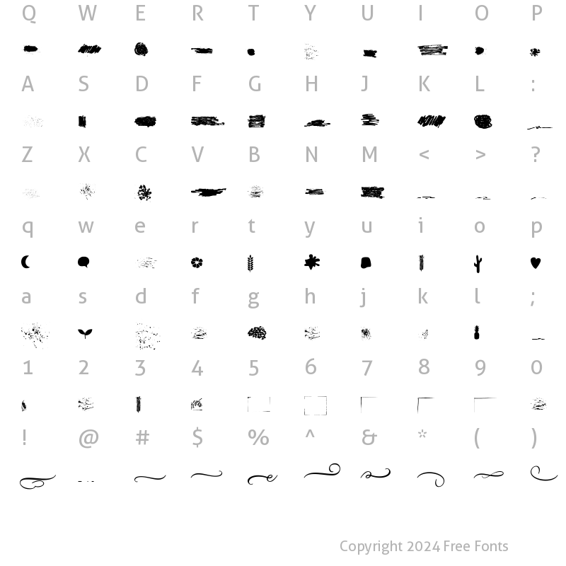 Character Map of peque vector Regular