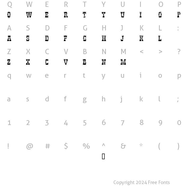 Character Map of Perdido Demo Regular