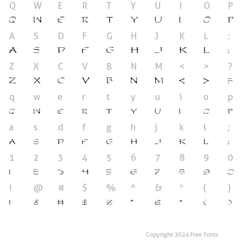 Character Map of Perdition Expanded Expanded