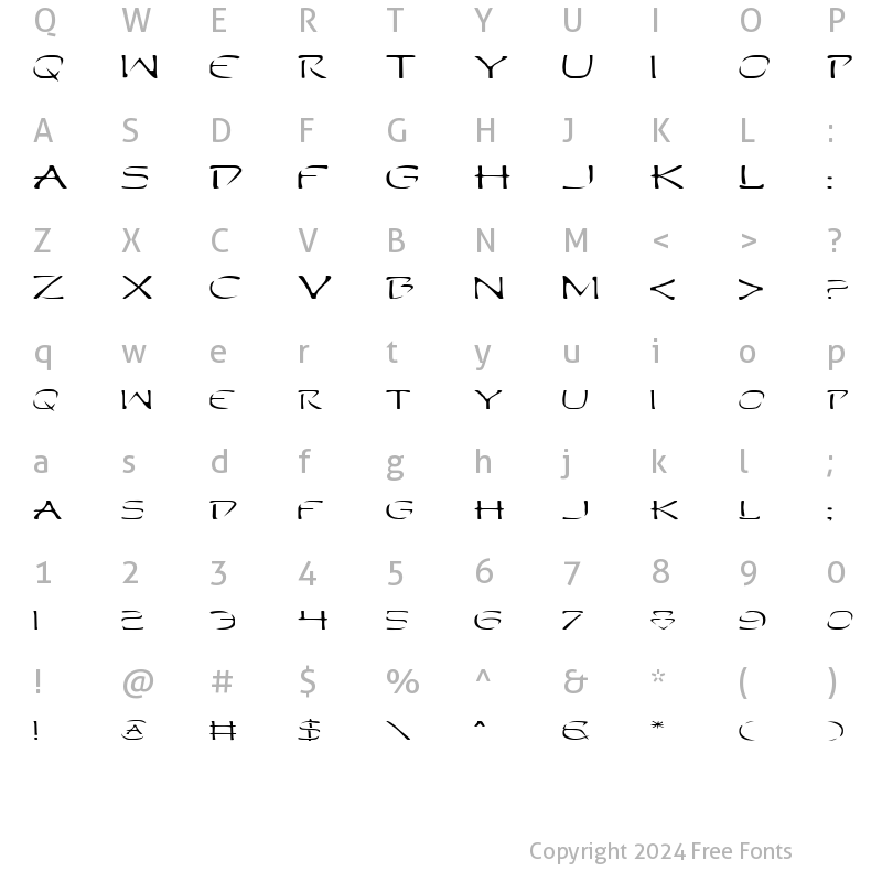 Character Map of Perdition Extended Extended