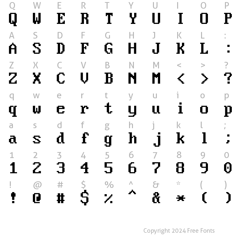 Character Map of Perfect DOS VGA 437 Regular