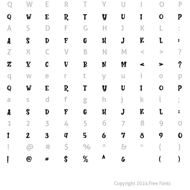 Character Map of Perfect Love Carved