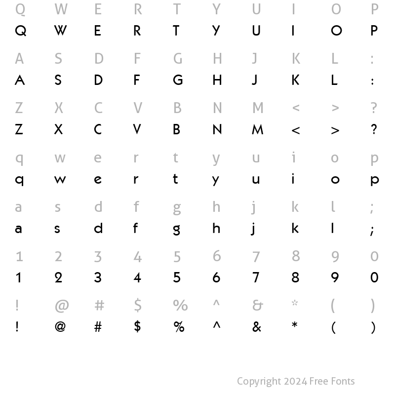 Character Map of Performa SSi Medium