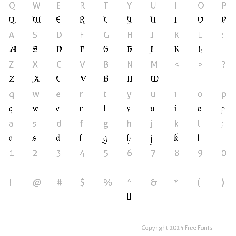 Character Map of Perigord Regular