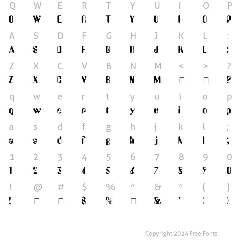 Character Map of Perkle Display SSi Regular