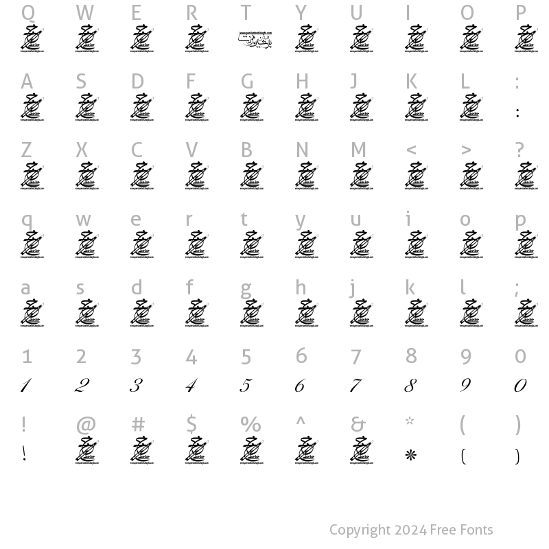 Character Map of persian-sols 2 Regular