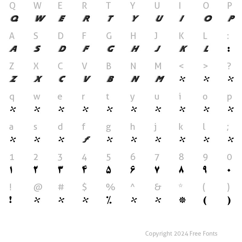 Character Map of persian-titraj 3 Regular