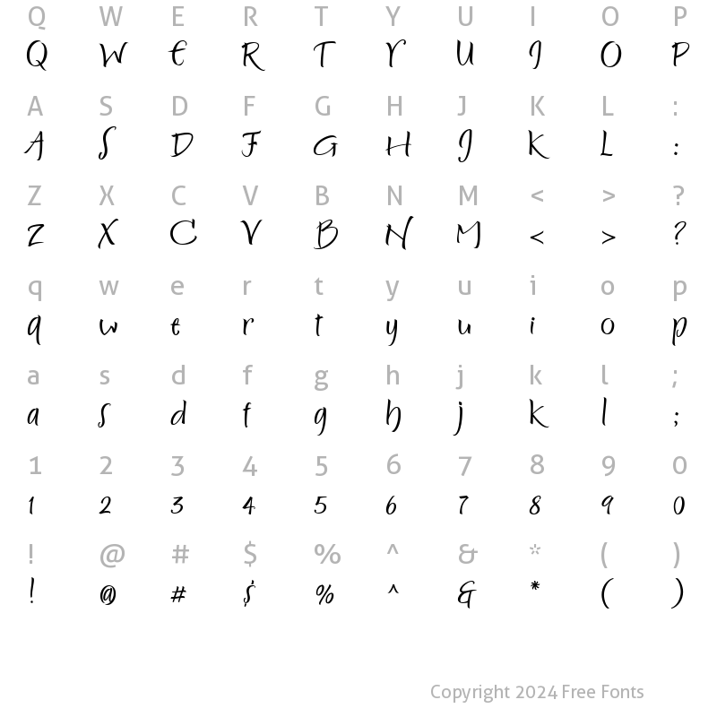 Character Map of Persimmon Regular