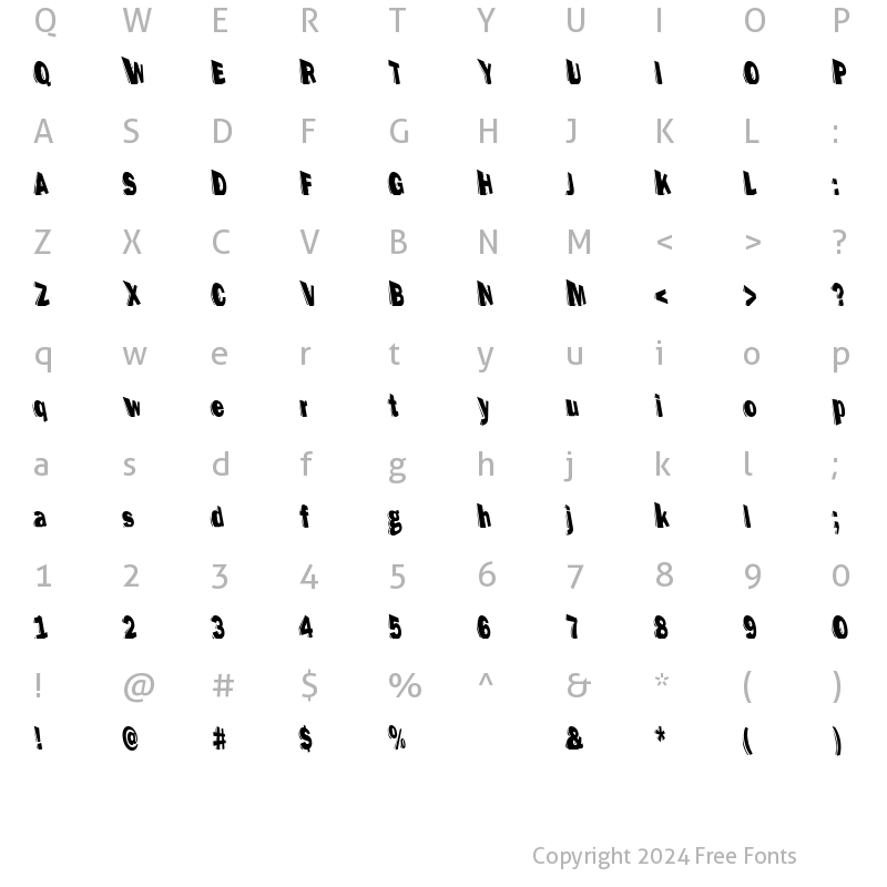 Character Map of Perspection HeavyA