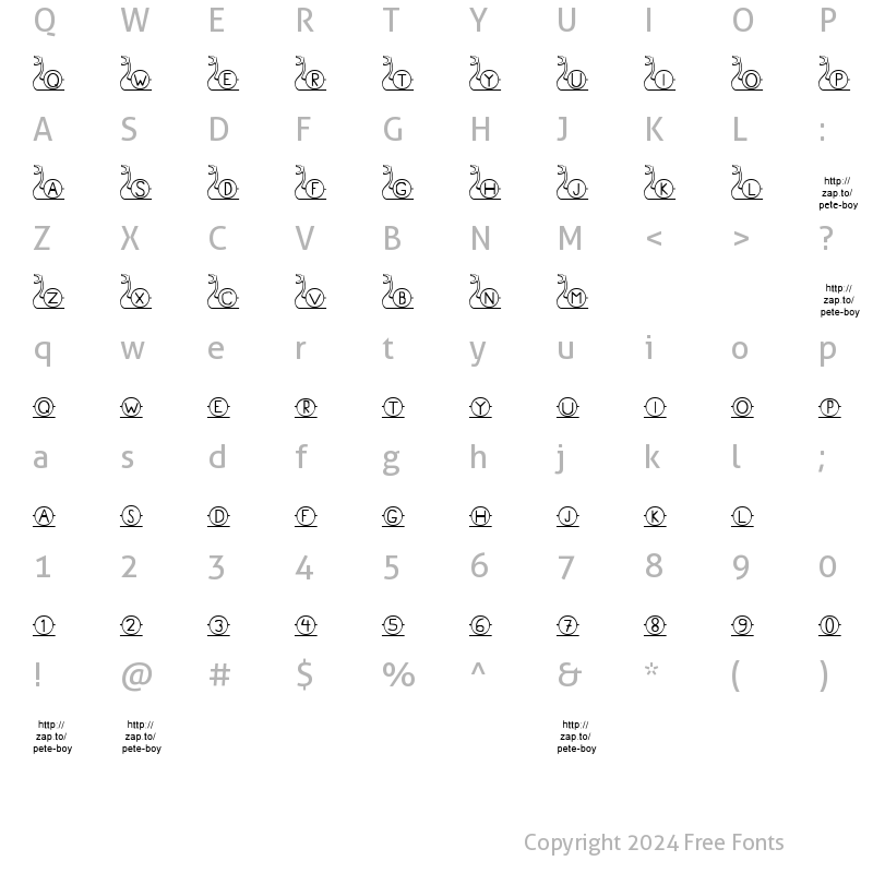 Character Map of Pete-Boy Vikings Regular