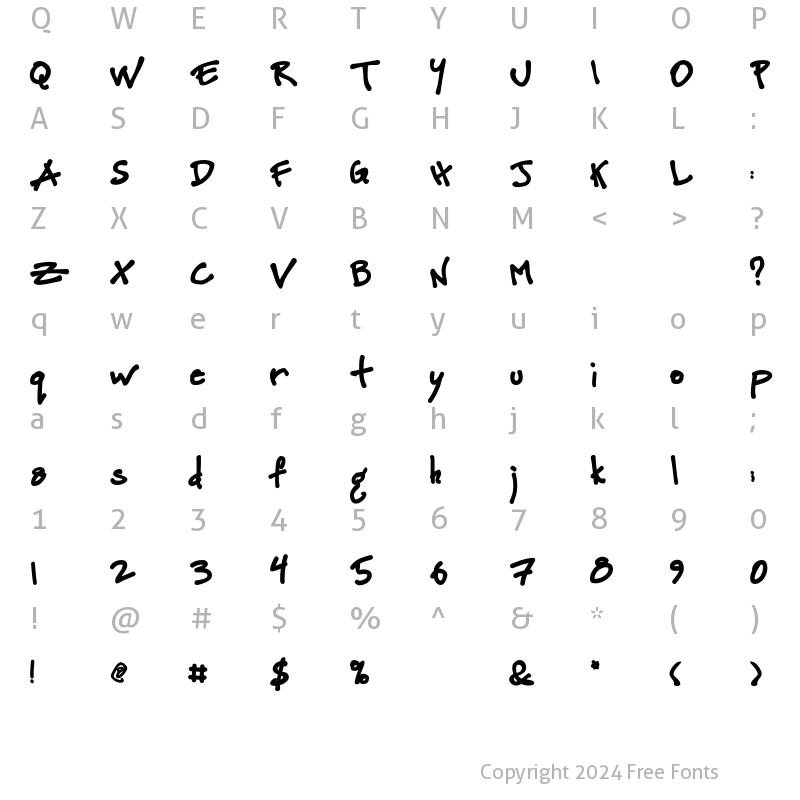 Character Map of Petescript Bold