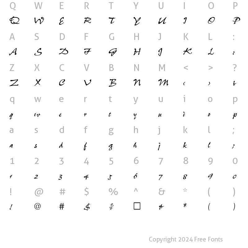 Character Map of Petit Regular