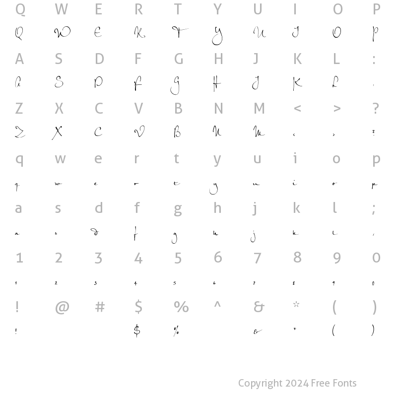 Character Map of Petra Script EF Regular