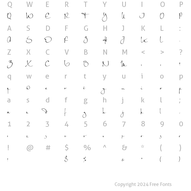 Character Map of PetraScriptEF-Alternate Regular