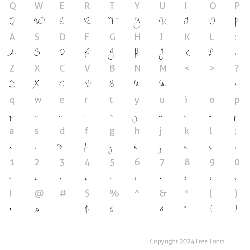 Character Map of PetrasScriptEF Regular