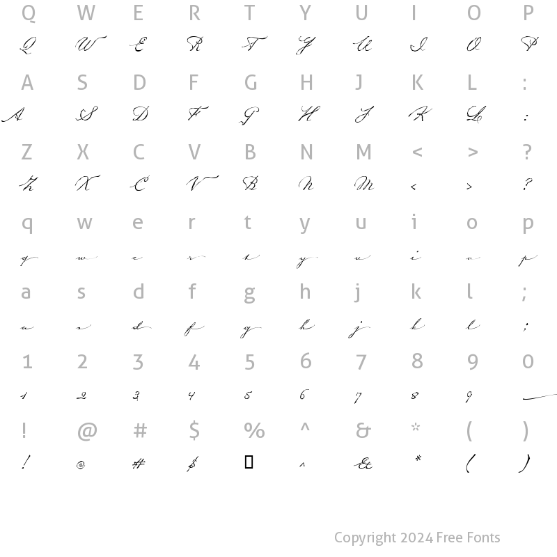 Character Map of Petronella-Alt Regular