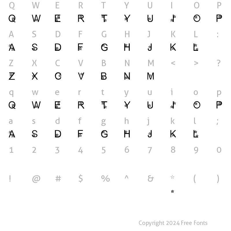 Character Map of petty1.0 Regular