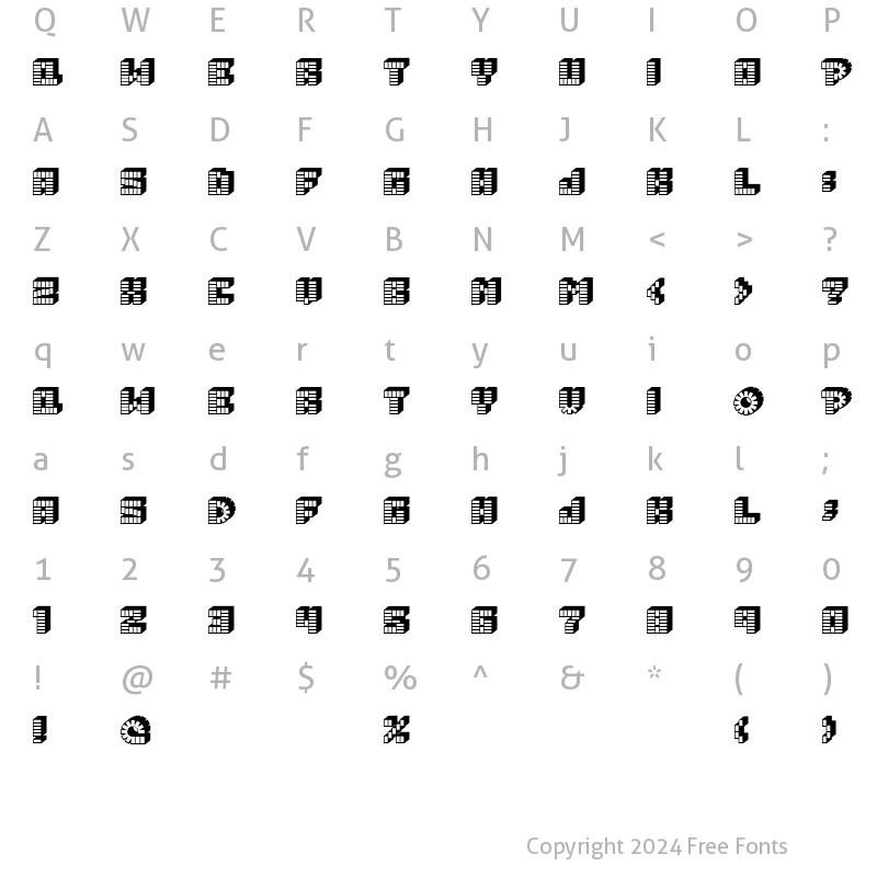 Character Map of PEZ_font Regular