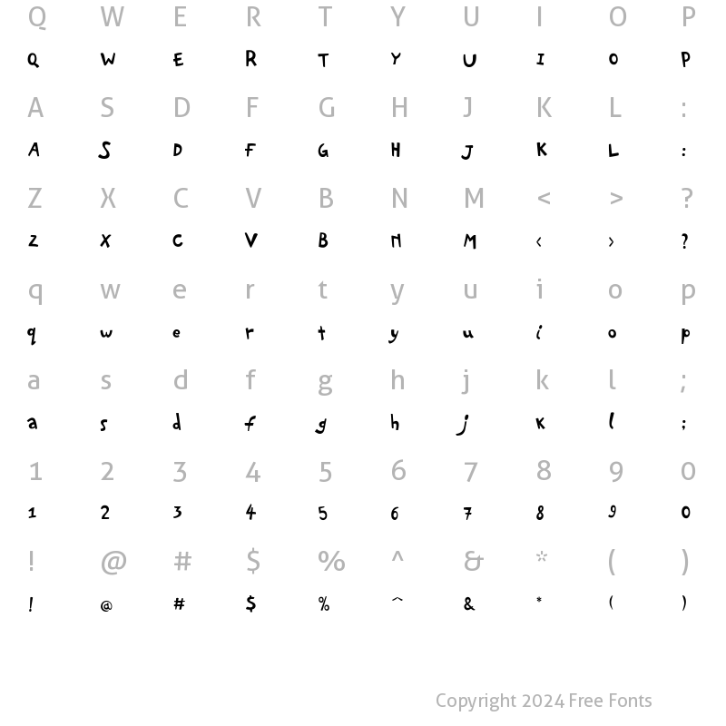 Character Map of PF Playskool Pro Regular