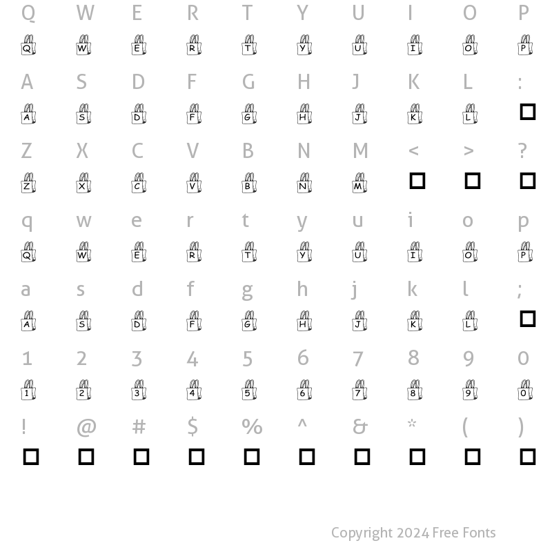 Character Map of pf_bag1 Regular