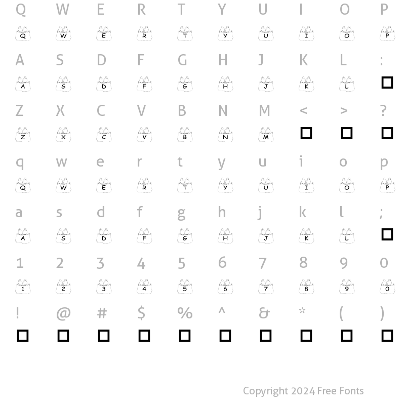 Character Map of pf_birds on clothes line Regular