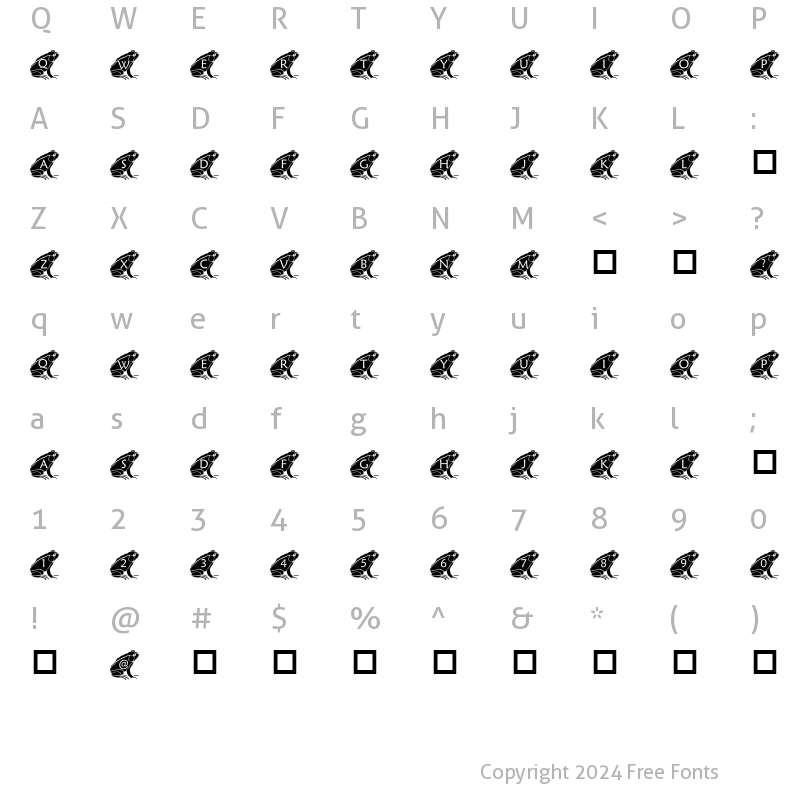 Character Map of pf_frog2 Regular