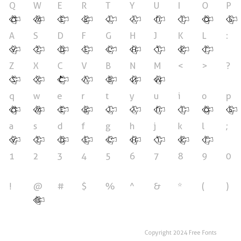 Character Map of pf_gfish_upsidedown1 Regular