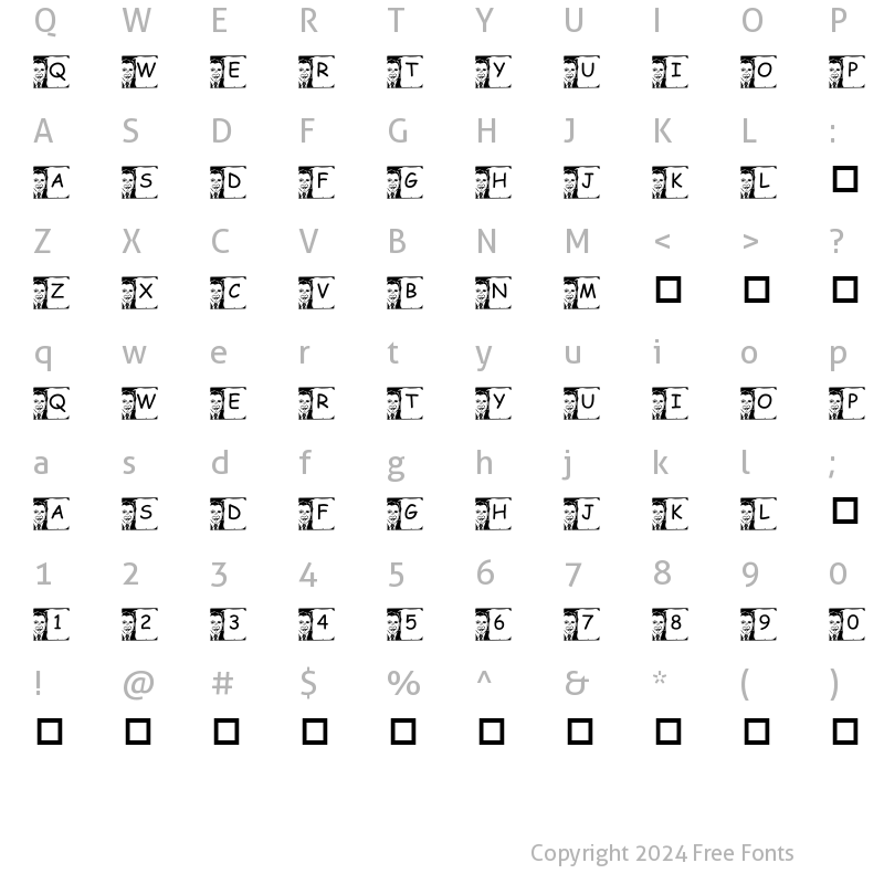 Character Map of pf_I said Regular