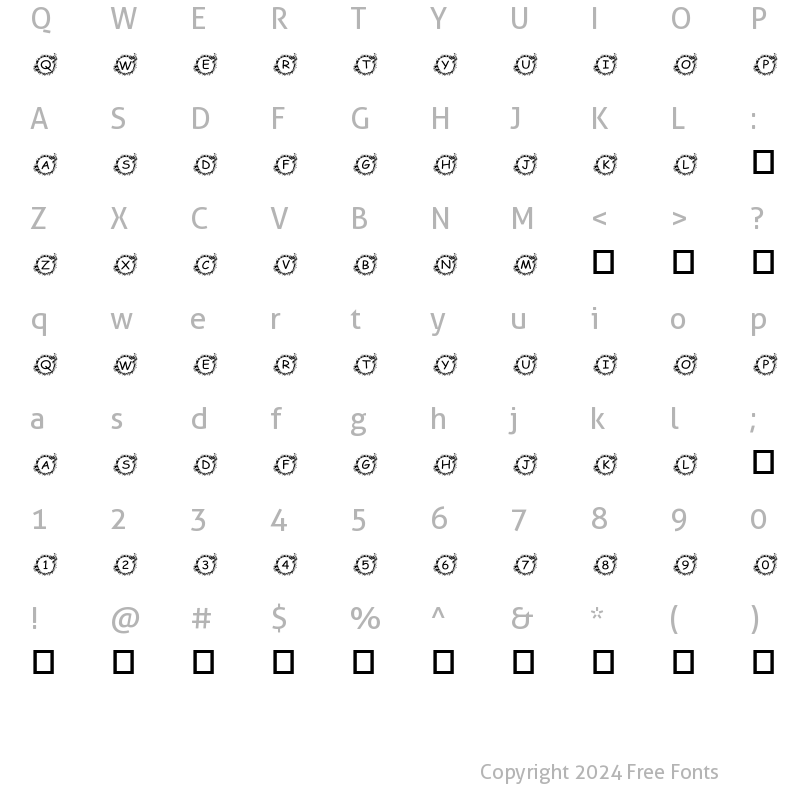 Character Map of pf_kabang Regular