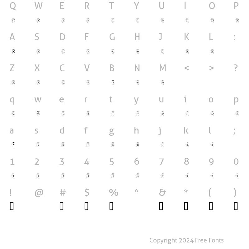 Character Map of pf_lamb1 Regular