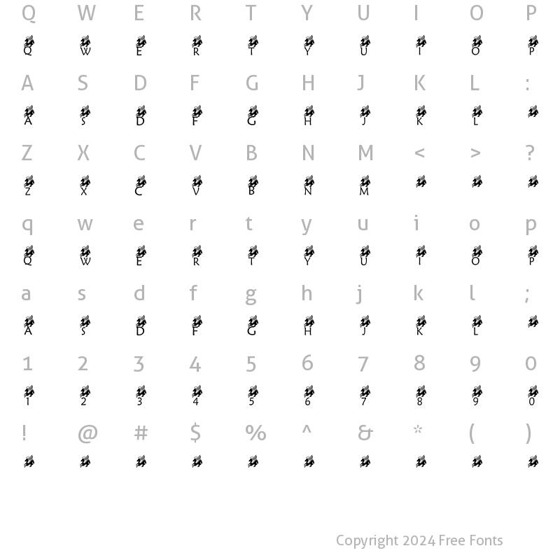 Character Map of pf_pegasus1 Regular