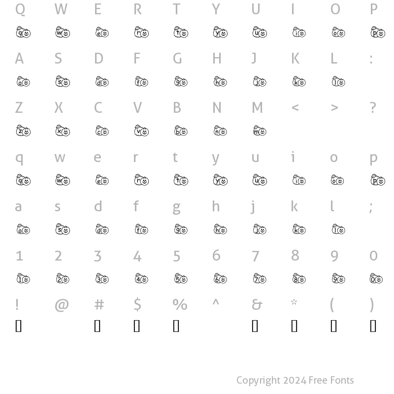 Character Map of pf_pumpkin1 Regular