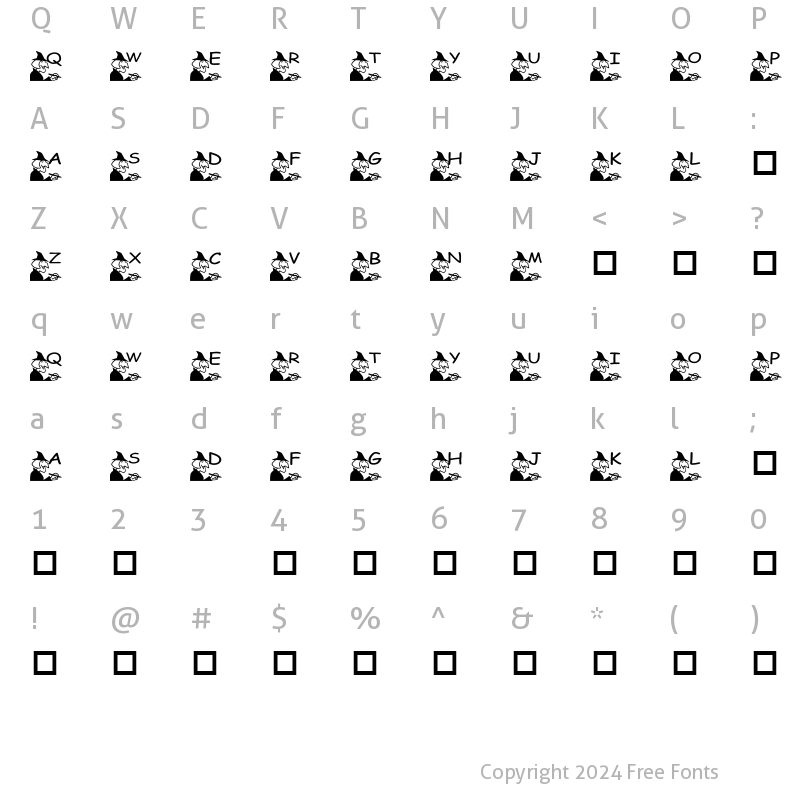 Character Map of pf_the witch Regular