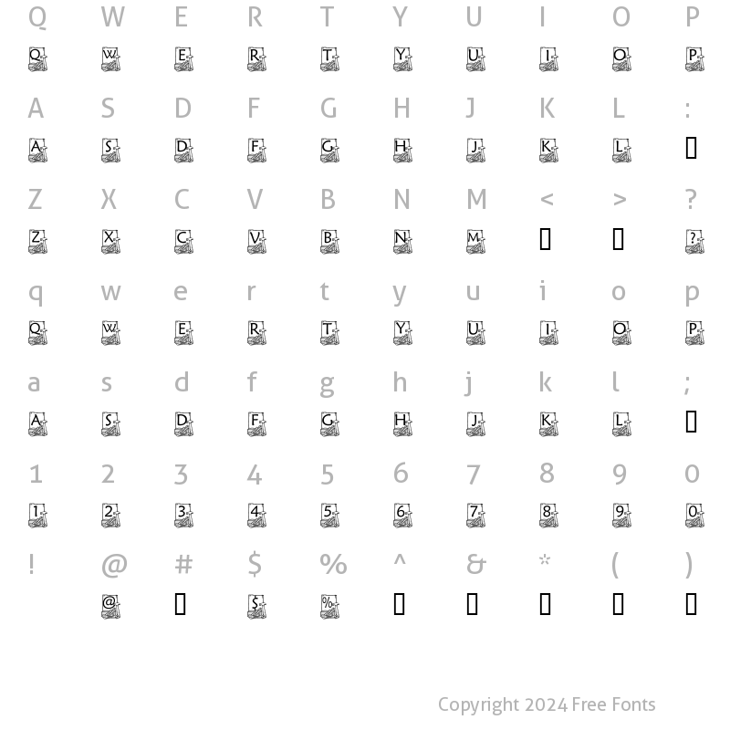 Character Map of pf_toolbox1 Regular