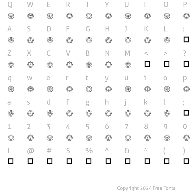 Character Map of pf_wreath Regular