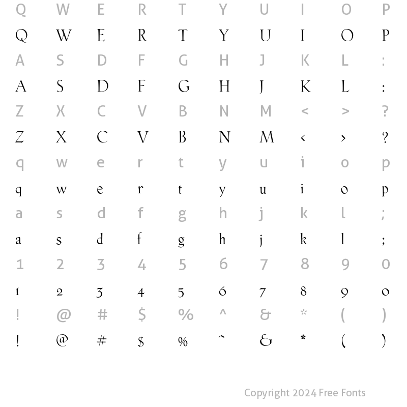 Character Map of PhaistosRoman Regular