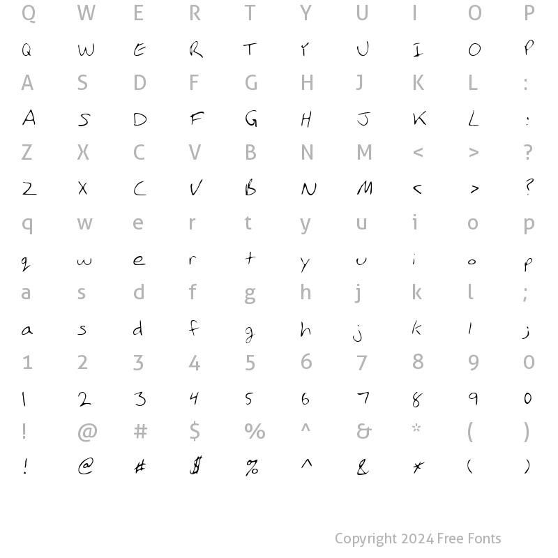 Character Map of Pham Regular